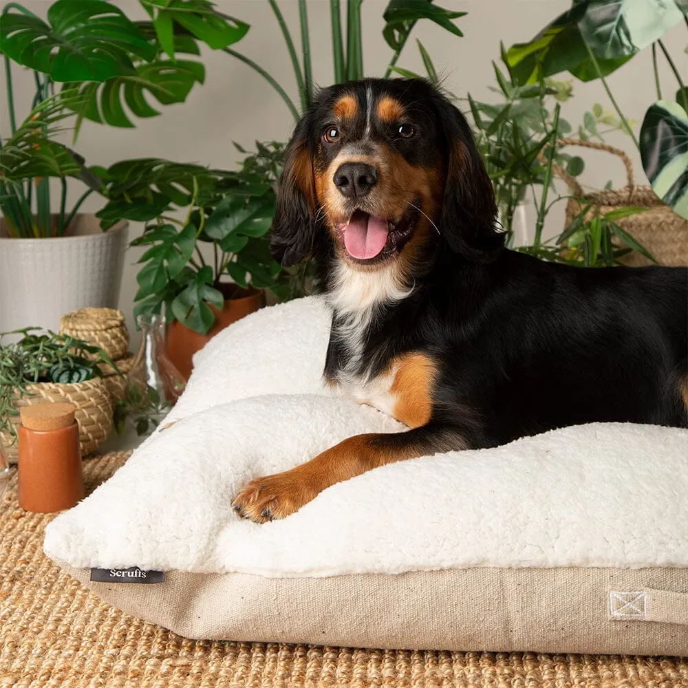 100% Recycled Eden Pillow Dog Bed - Cream