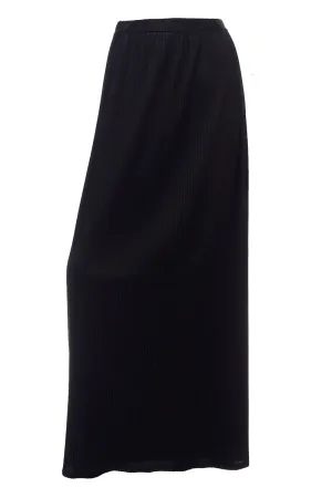 1970s KoKo Knits of California Black Ribbed Maxi Skirt