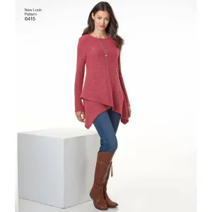 6415 Misses' Knit Tunics