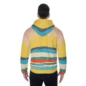 All-Over Print Men's Sherpa Fleece Zip Up Hoodie 26 1 multicolored striped   print