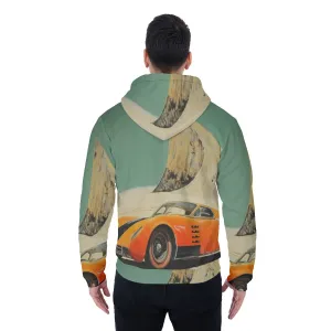 All-Over Print Men's Sherpa Fleece Zip Up Hoodie 26 11 classic car print