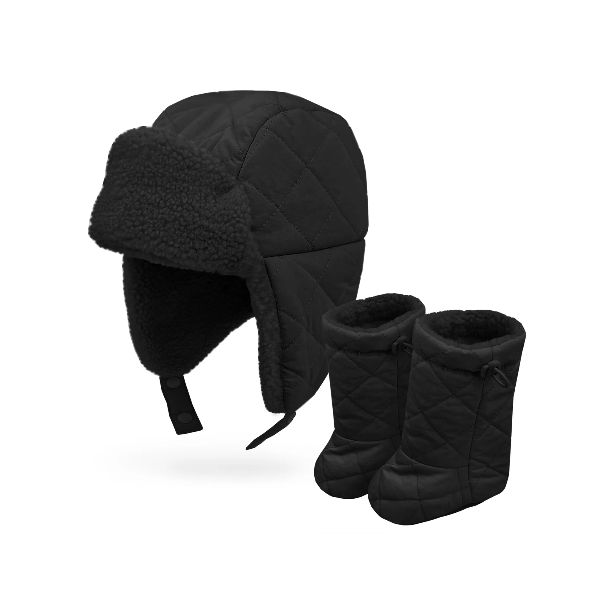 Baby Booties Toddler Sherpa Lined Non-Slip Winter Boots | Black