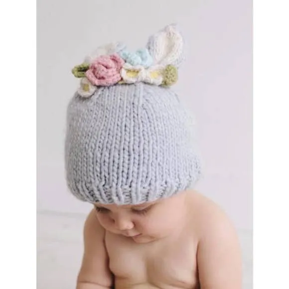 BAILEY BUNNY W/ FLOWERS KNIT HAT