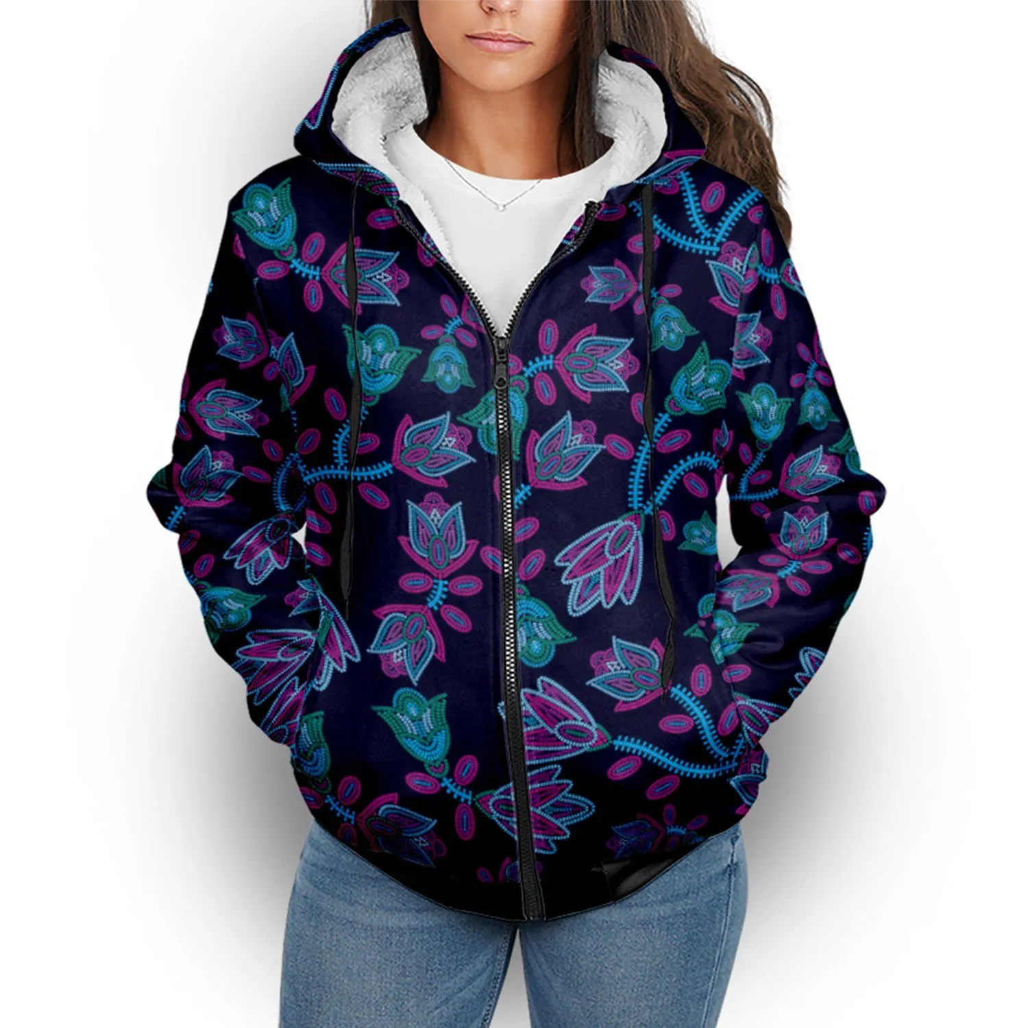 Beaded Nouveau Sherpa Hoodie