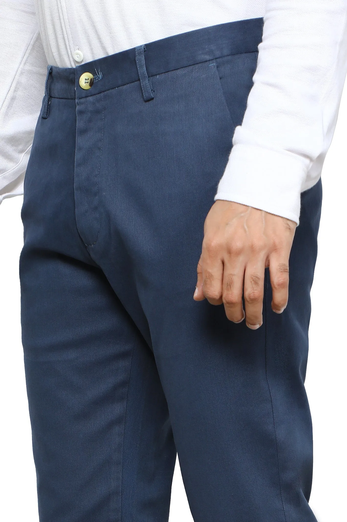 Blue Smart Fit Cotton Chino