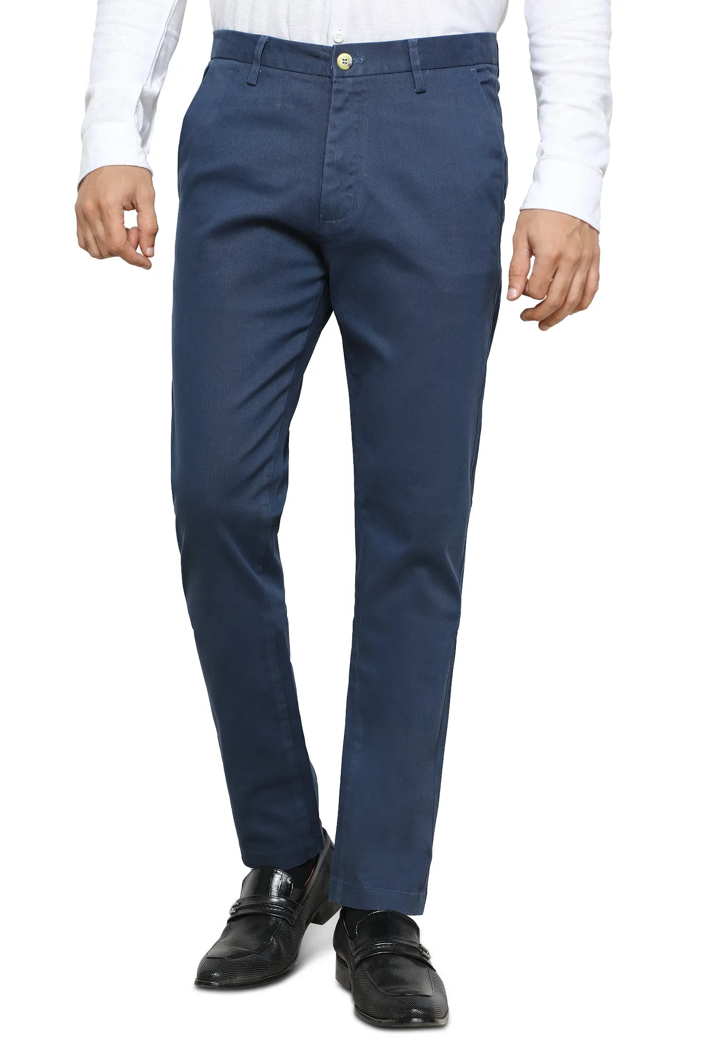 Blue Smart Fit Cotton Chino