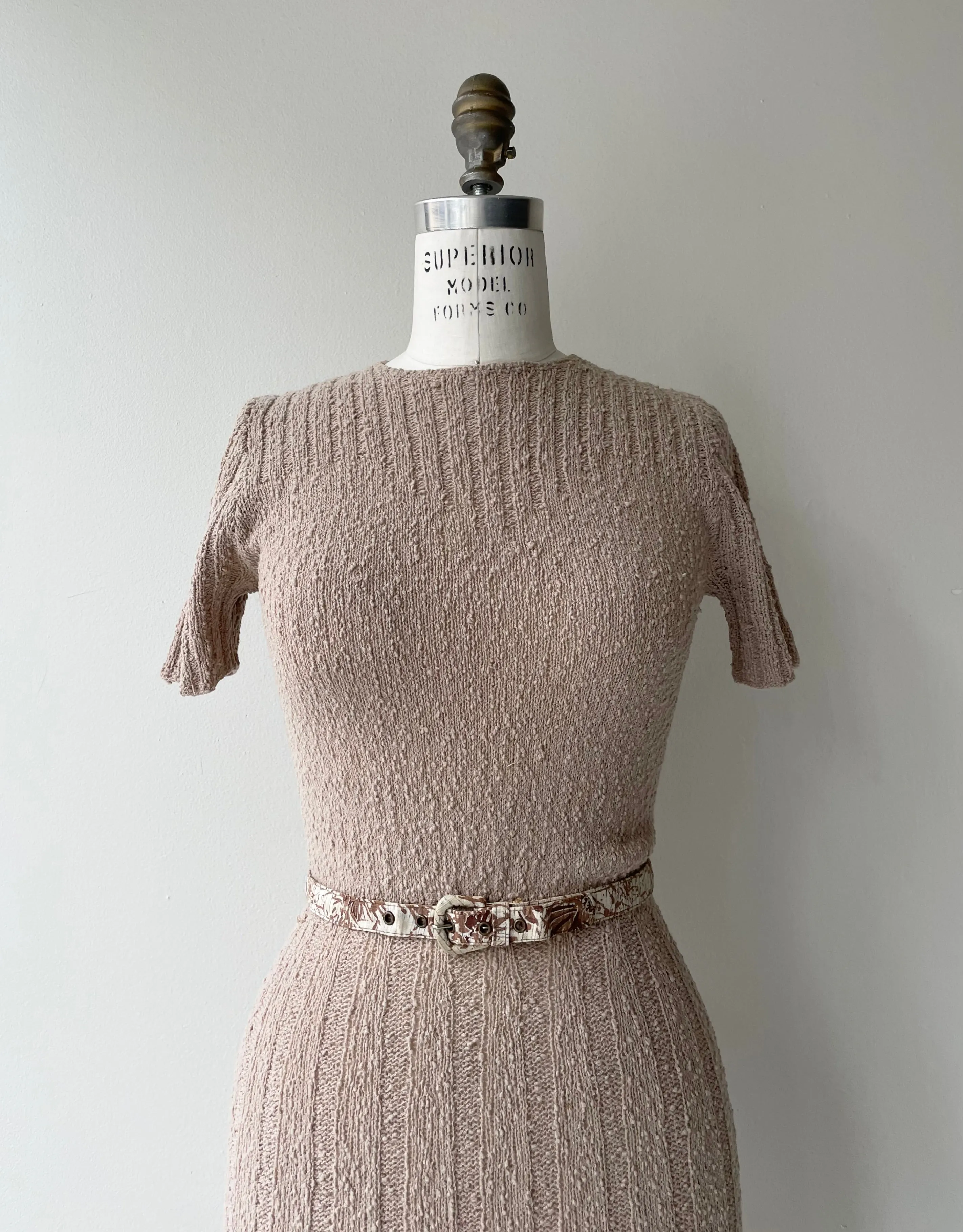 Blush Boucle Wool Dress