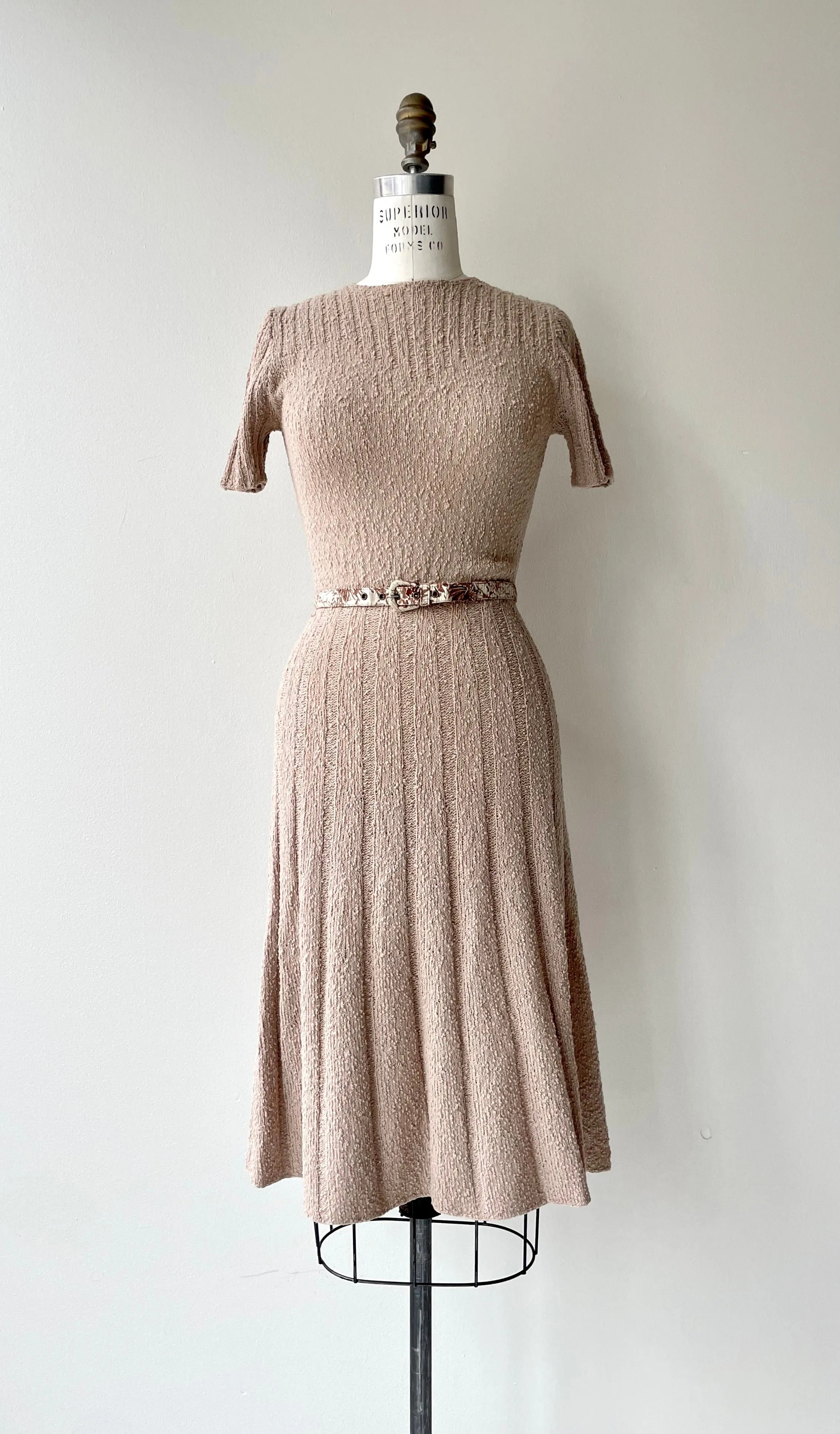 Blush Boucle Wool Dress