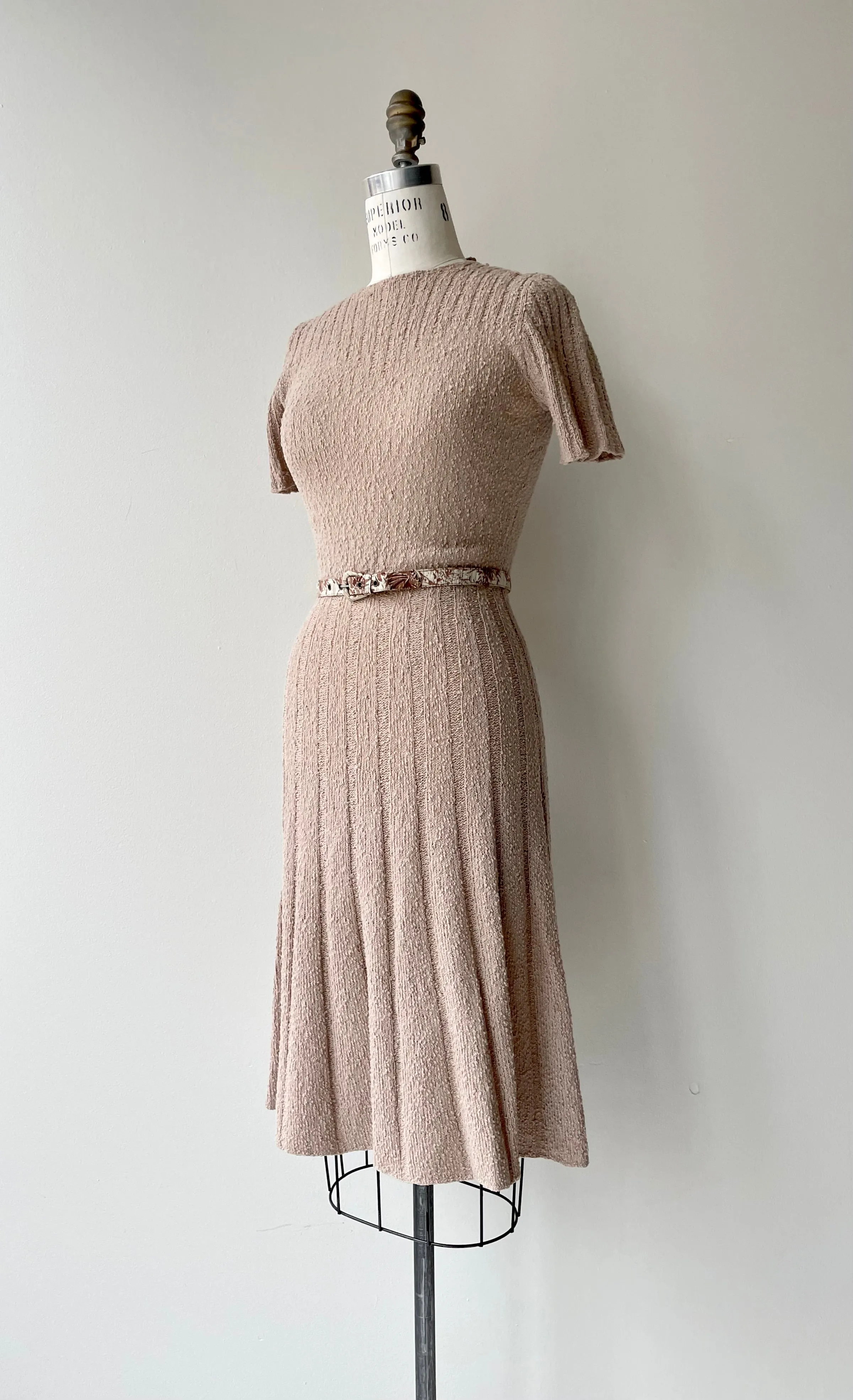 Blush Boucle Wool Dress