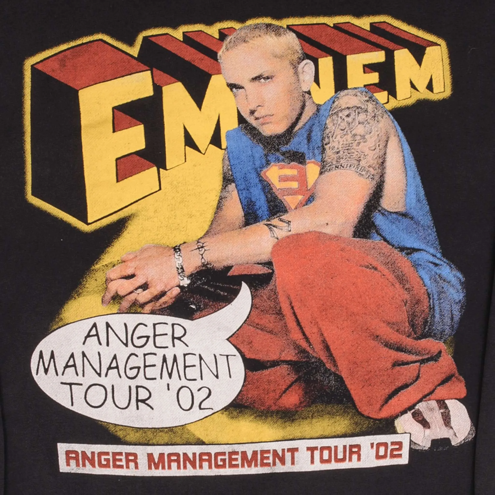 BOOTLEG EMINEM SUPERMAN ANGER MANAGEMENT TOUR 2002 SWEATSHIRT SIZE MEDIUM