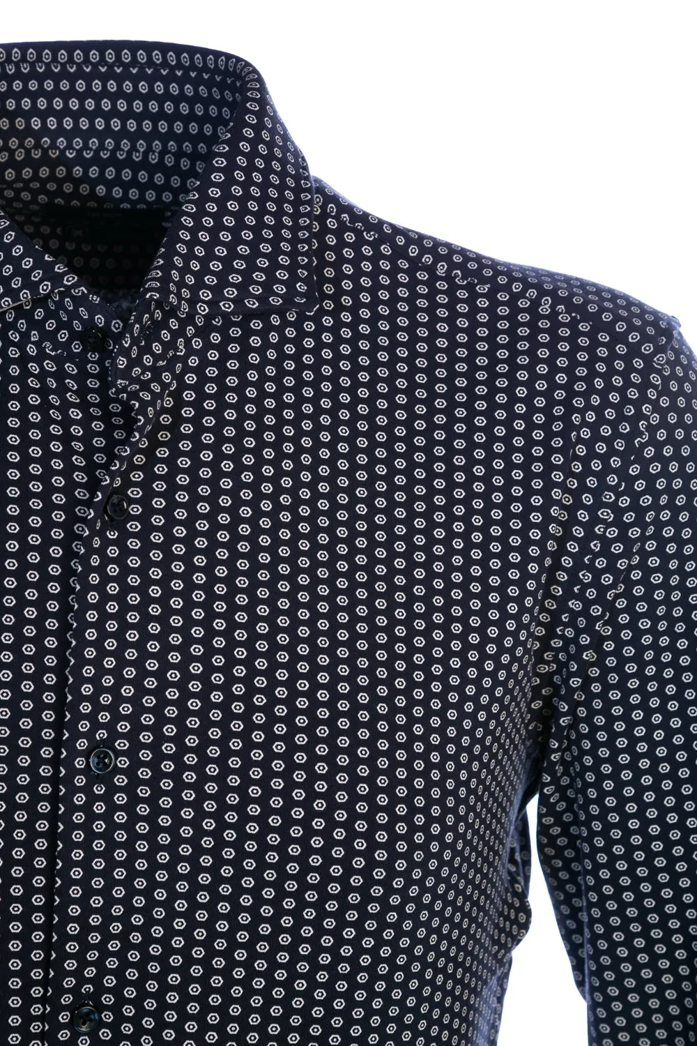 BOSS Jason Shirt in Navy Geo Print