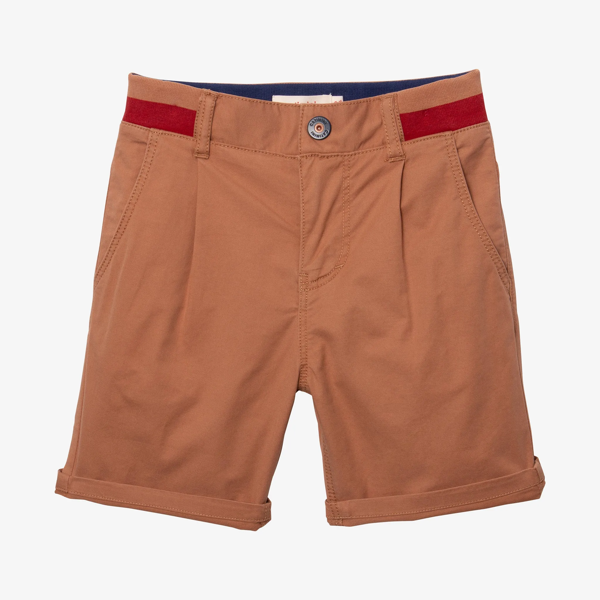 Boys' camel-colored Bermuda chinos