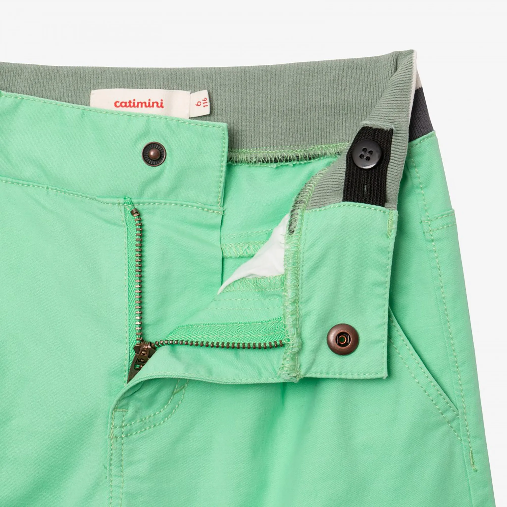 Boys' green Bermuda chinos