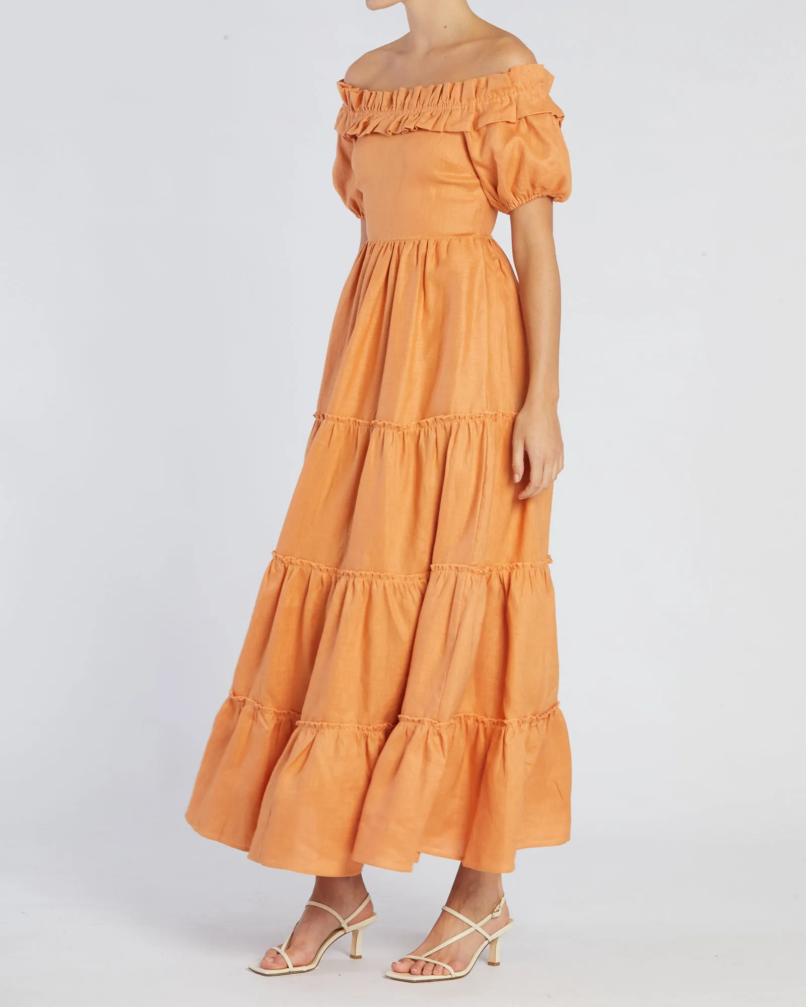 Bridgette Linen Maxi Dress - Cantaloupe