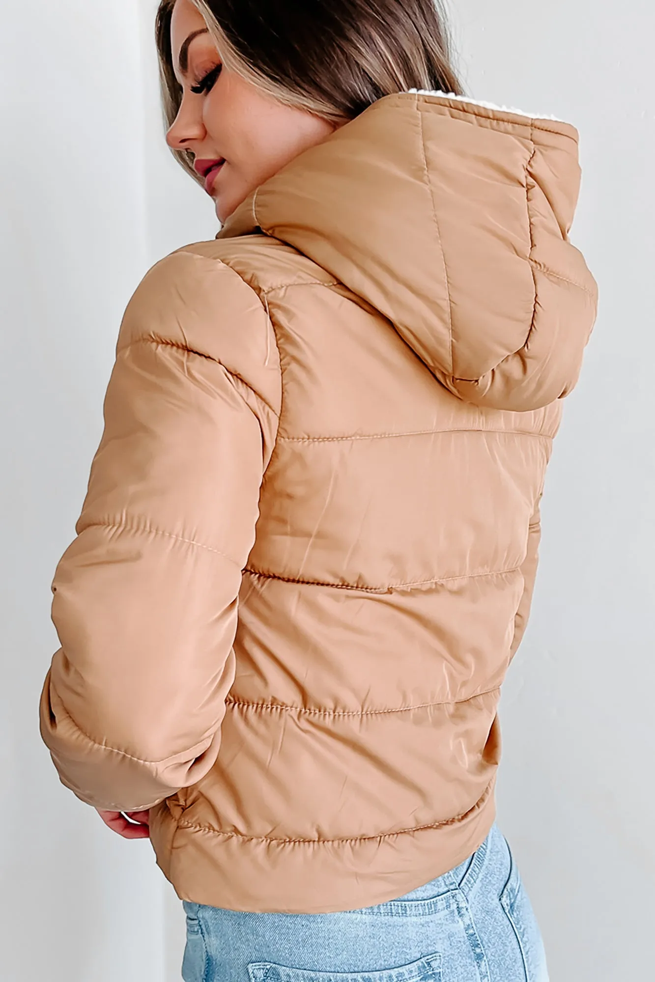 Bundle Up Baby Hooded Puffer Jacket (Light Camel)