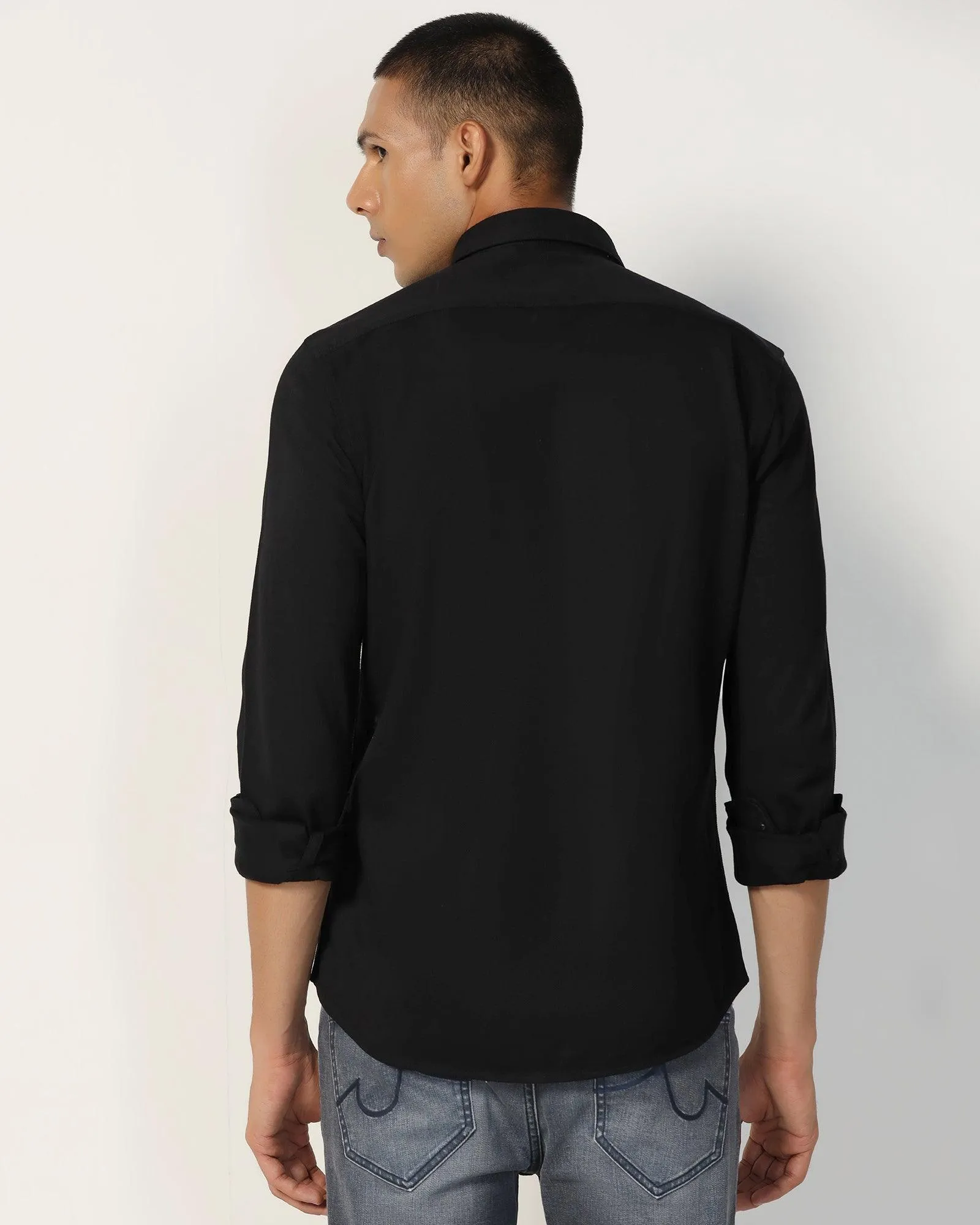 Casual Black Solid Shirt - Pareto