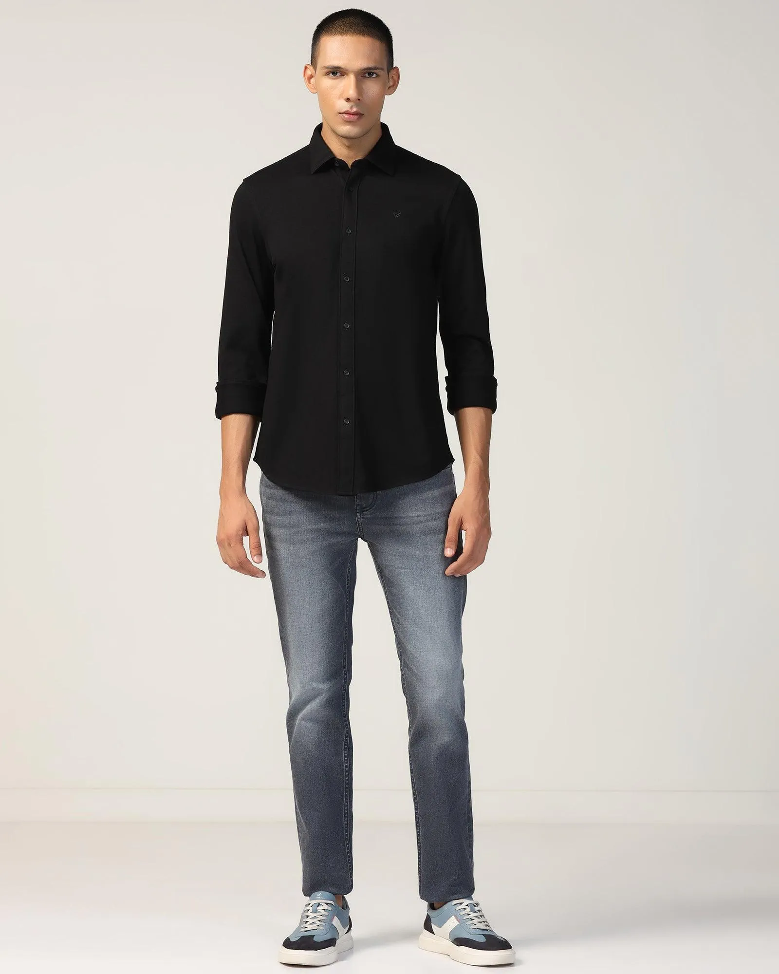 Casual Black Solid Shirt - Pareto