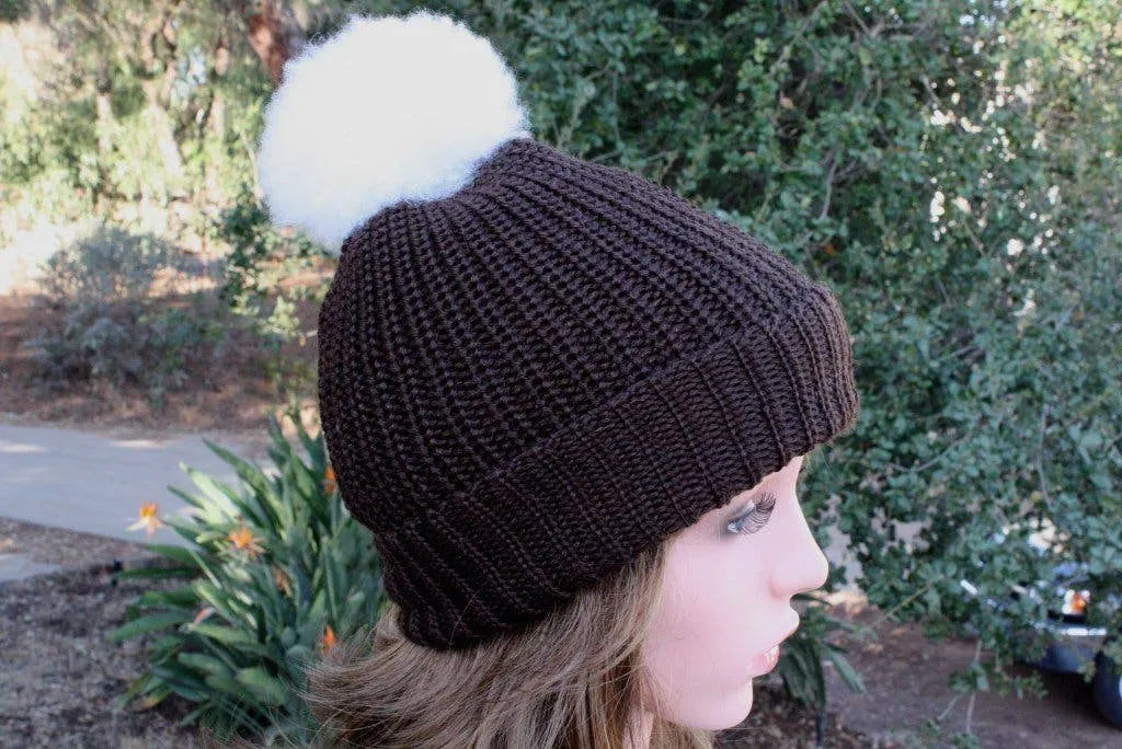 CHANNEL BEANIE W/POM POM