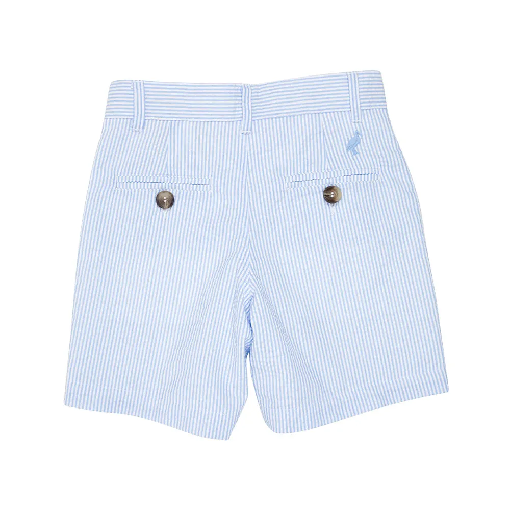 Charlie's Chinos - Breakers Blue Seersucker with Breakers Blue Stork