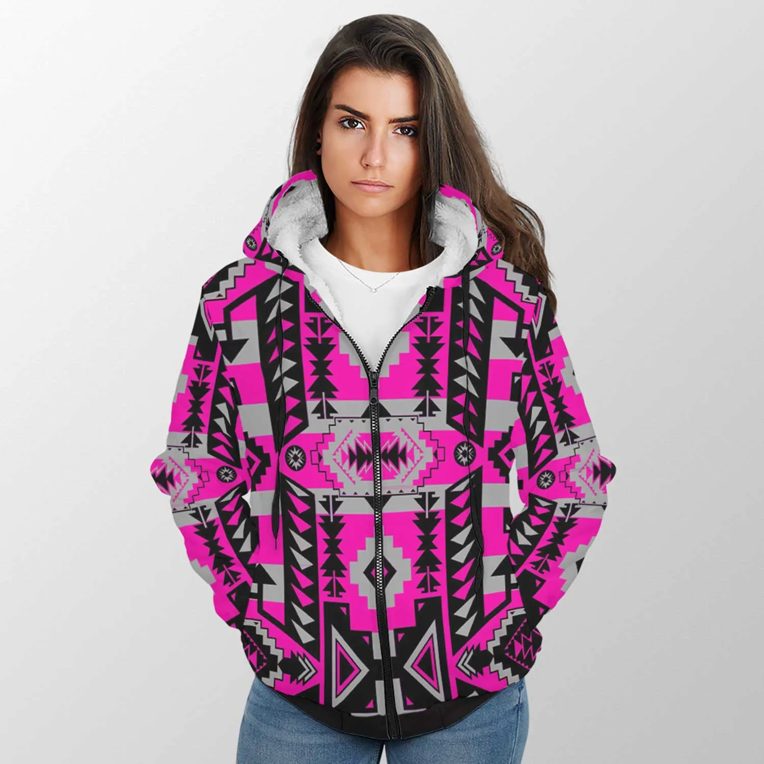 Chiefs Mountain Stunning Sunset Sherpa Hoodie