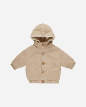 Corduroy Hooded Jacket || Latte