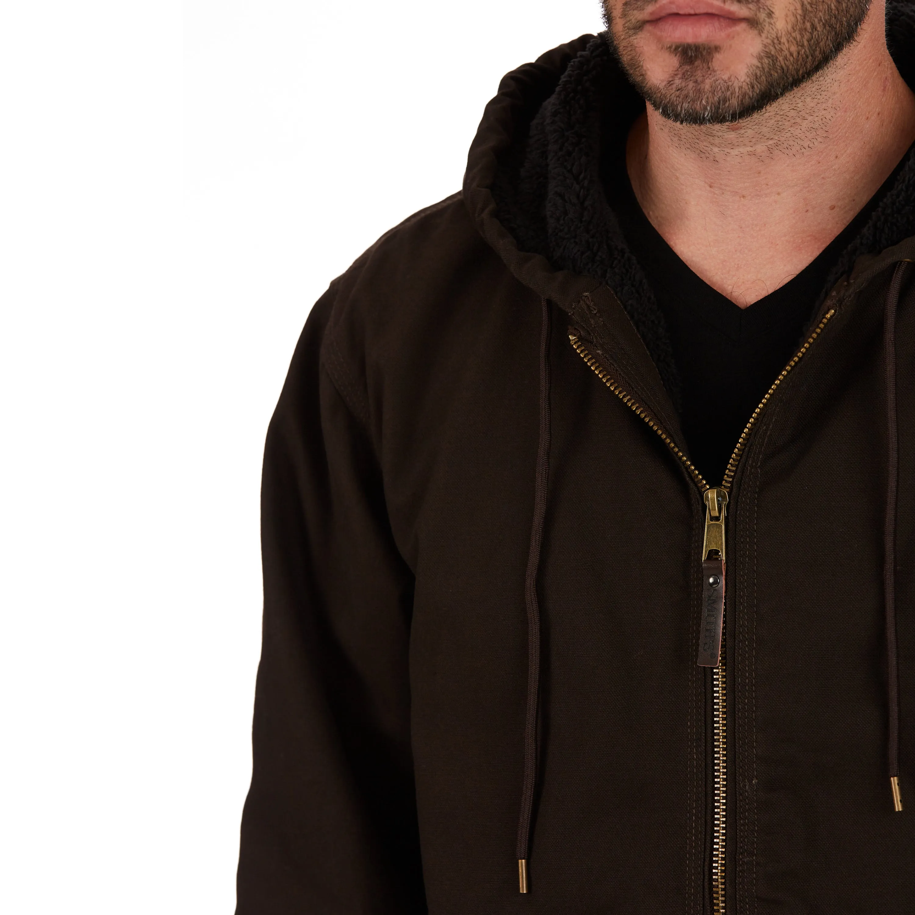 COTTON CANVAS SHERPA-LINED JACKET