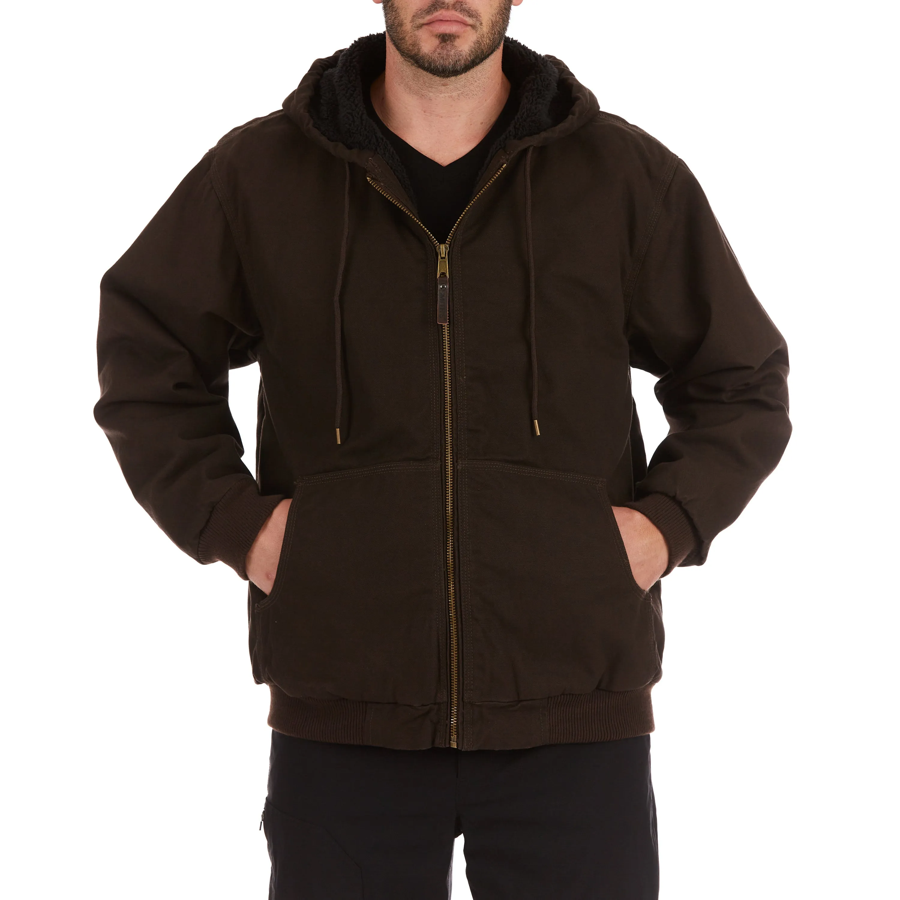 COTTON CANVAS SHERPA-LINED JACKET