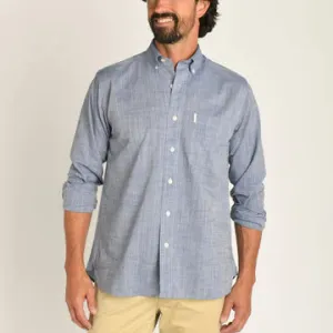 Cotton Slub Sport Shirt- Vintage Blue