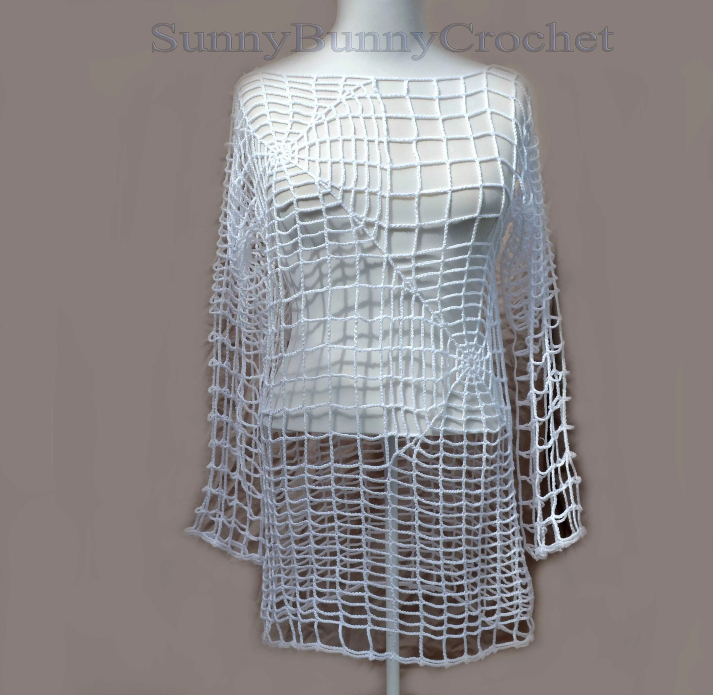 CROCHET TUNIC Dress, Beach Cover Up, Crochet Women Dress, Knitted Tunic, Summer Dress, Openwork, Spider Web Tunic, Sexy Lace Dress, Mini, XS