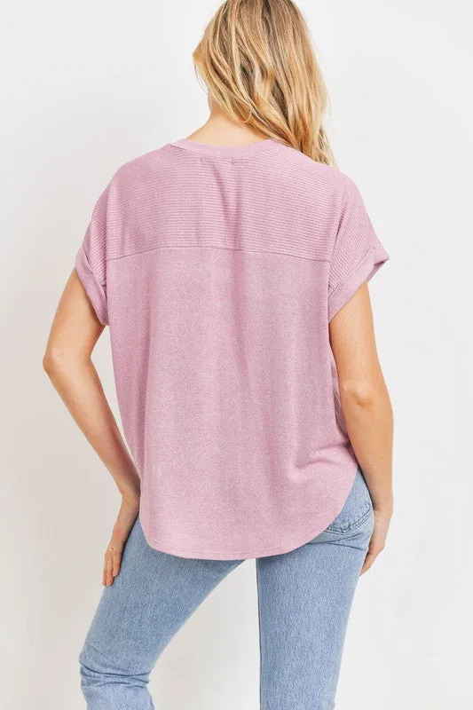 Cuffed Sleeve Knit Top