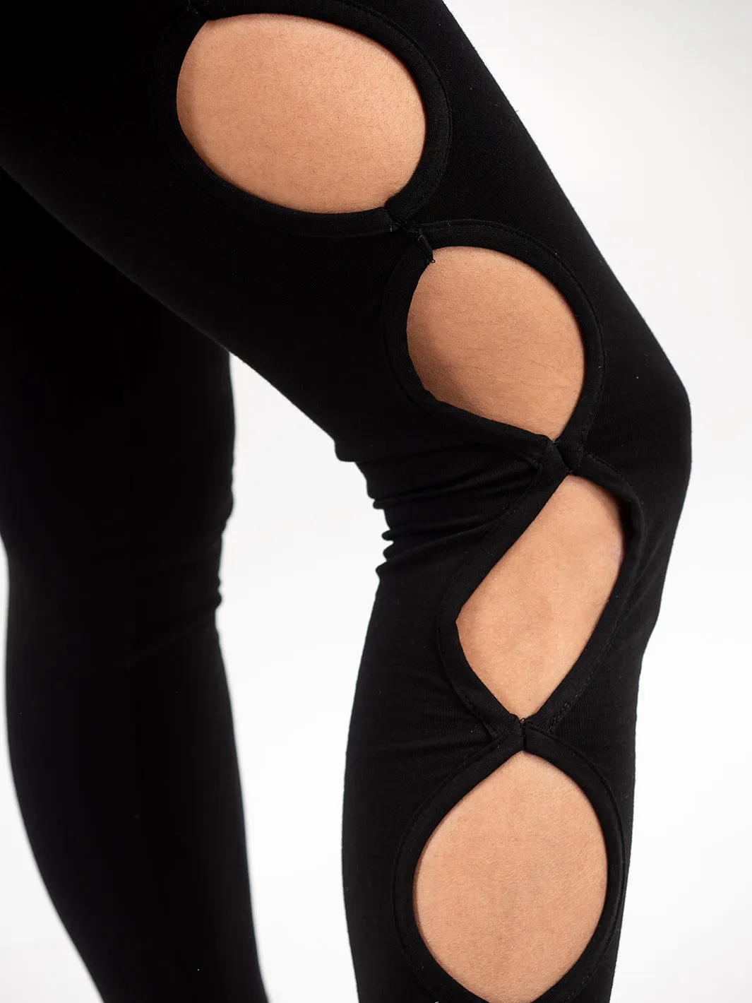 Cut Out Black Leggings