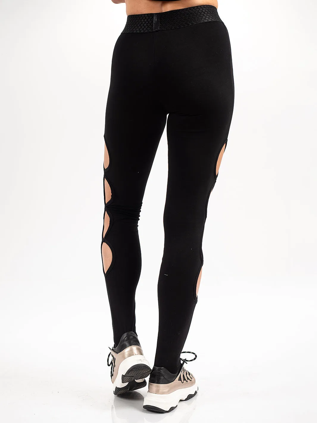 Cut Out Black Leggings