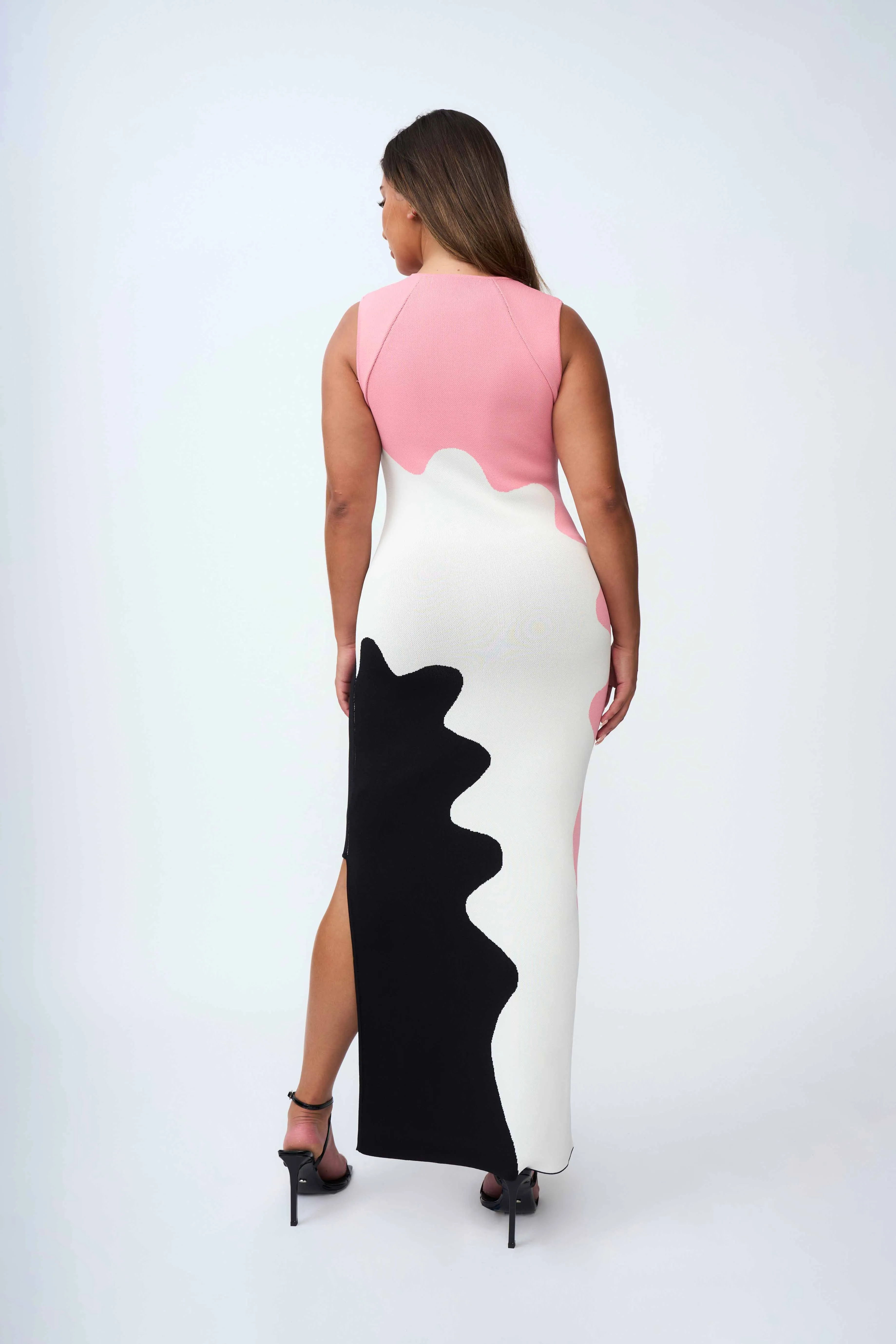 Dahlia Knit Midi Dress | Final Sale - Pink Ivory Black