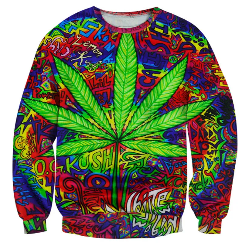 Dank Master Psychedelic Pot Leaf Sweatshirt