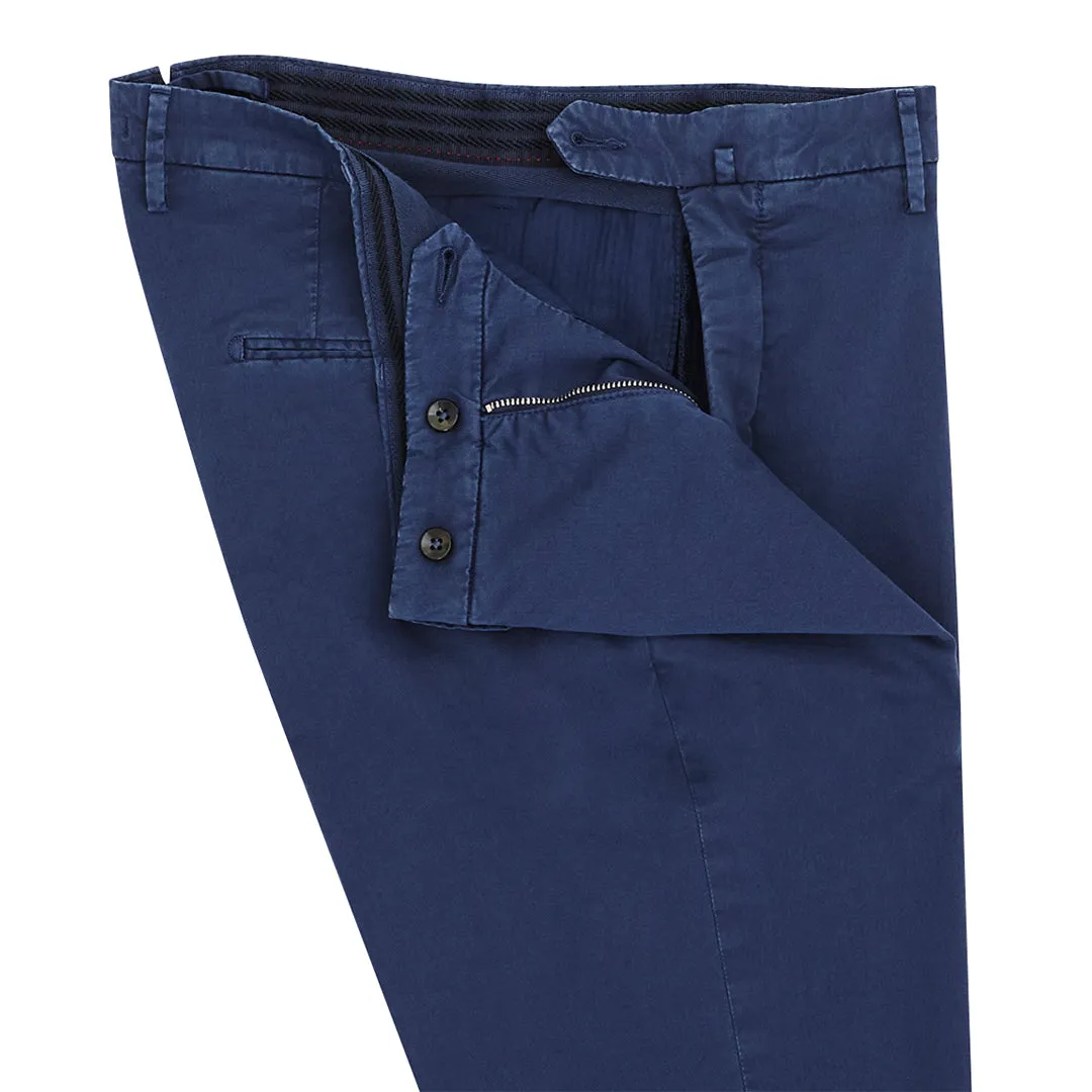 Dark Blue Washed Cotton Chino