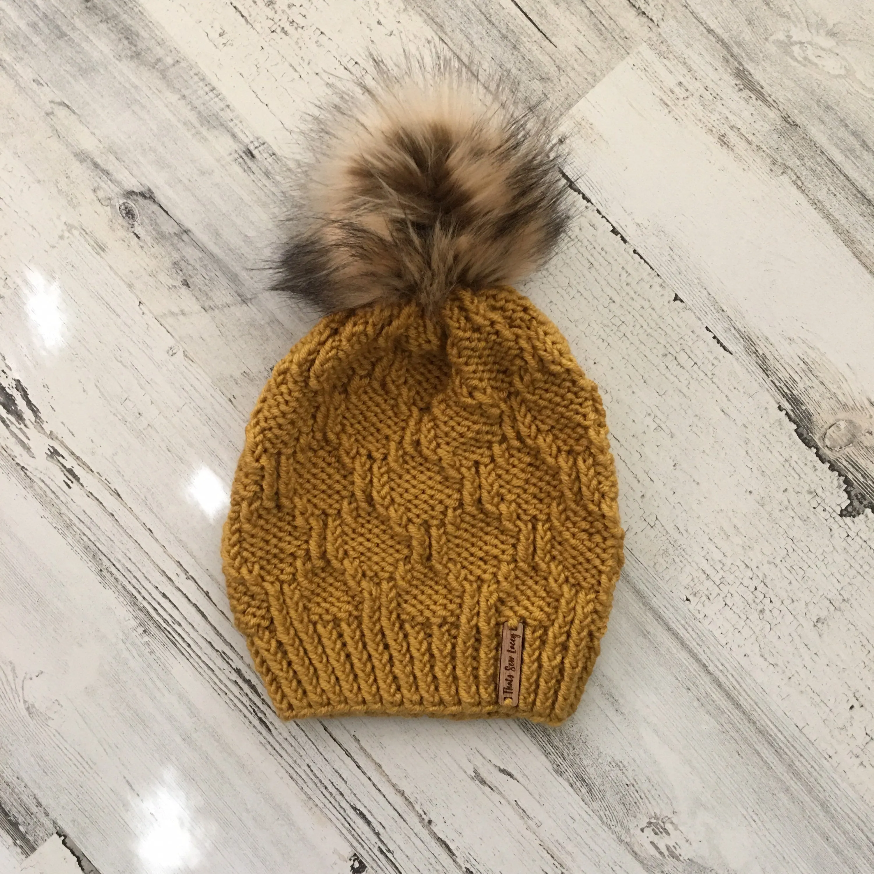 Diamonte Beanie - Faux Fur Pom