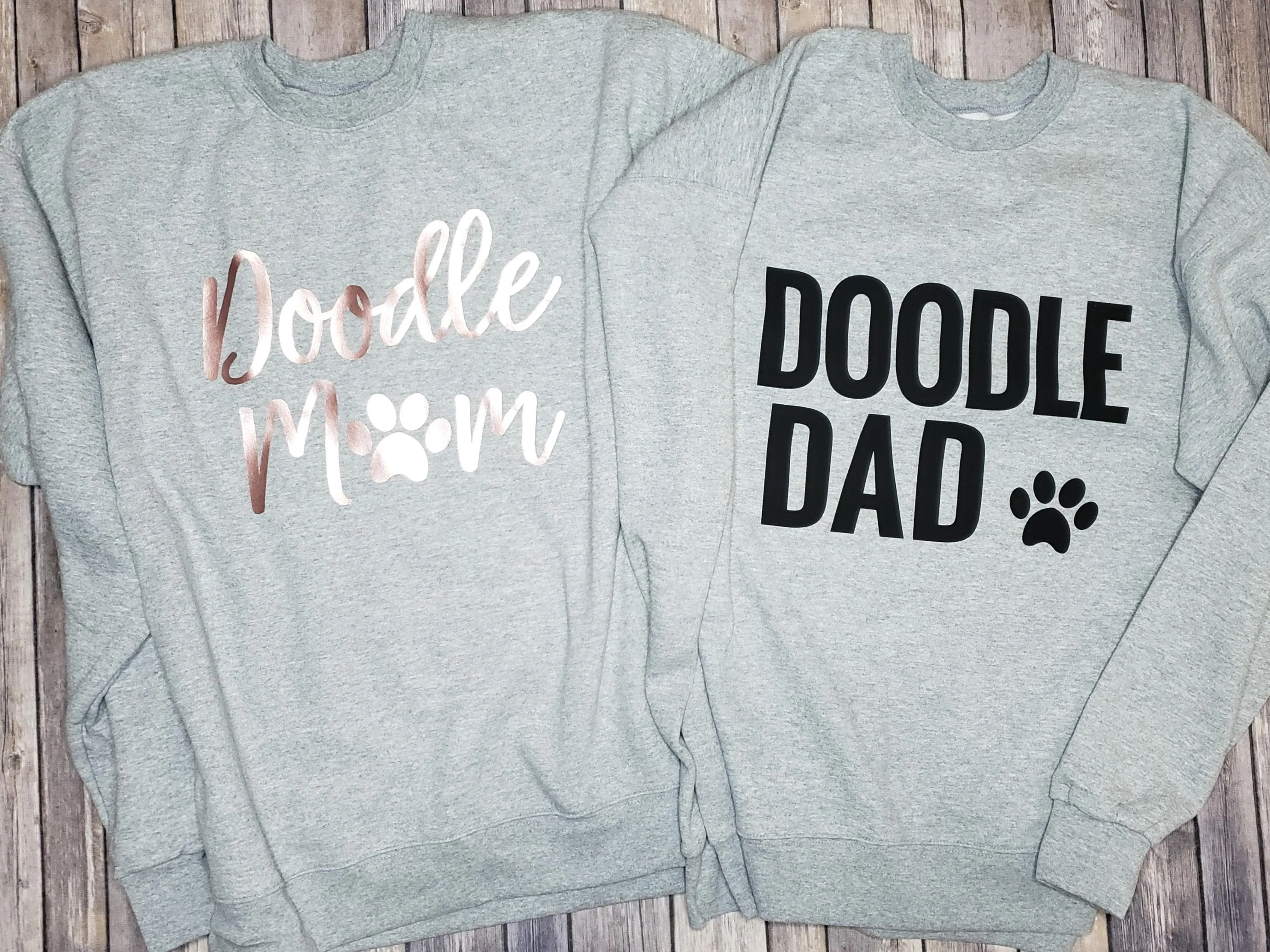 Doodle Dad Unisex Comfy Crew Neck Heather Grey Sweatshirt