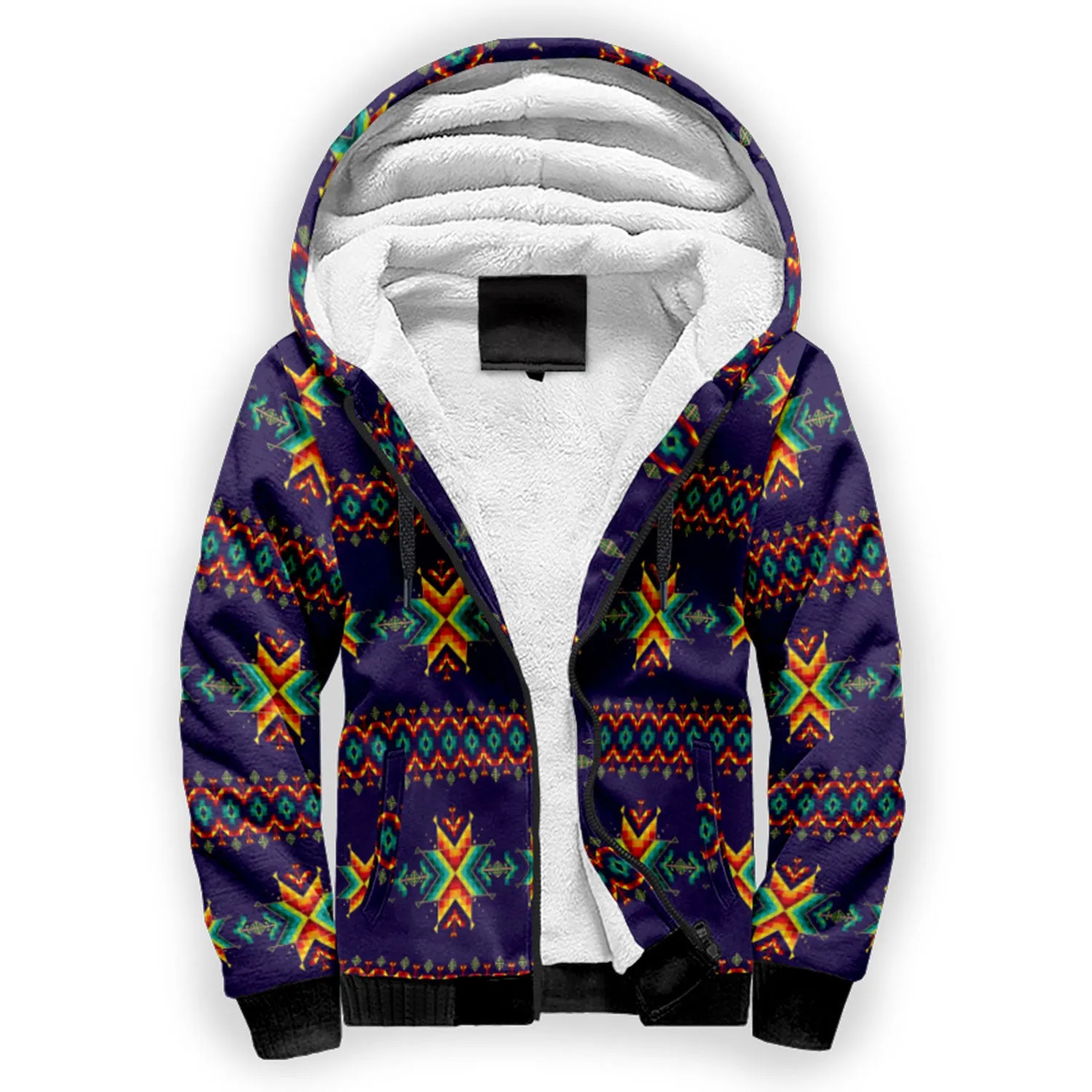 Dreams of Ancestors Indigo Sherpa Hoodie