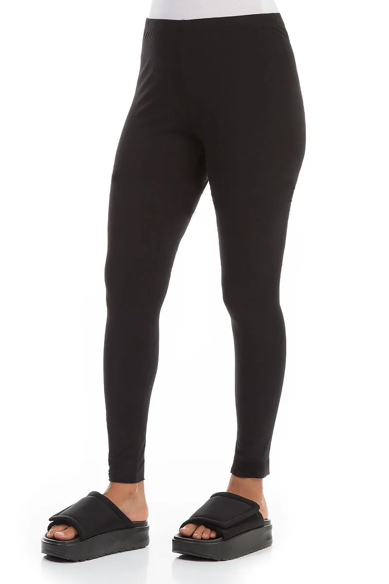 Flexi Edge Black Cotton Leggings