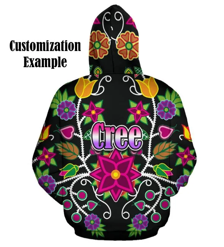 Floral Beadwork Four Clans Winter Sherpa Hoodie