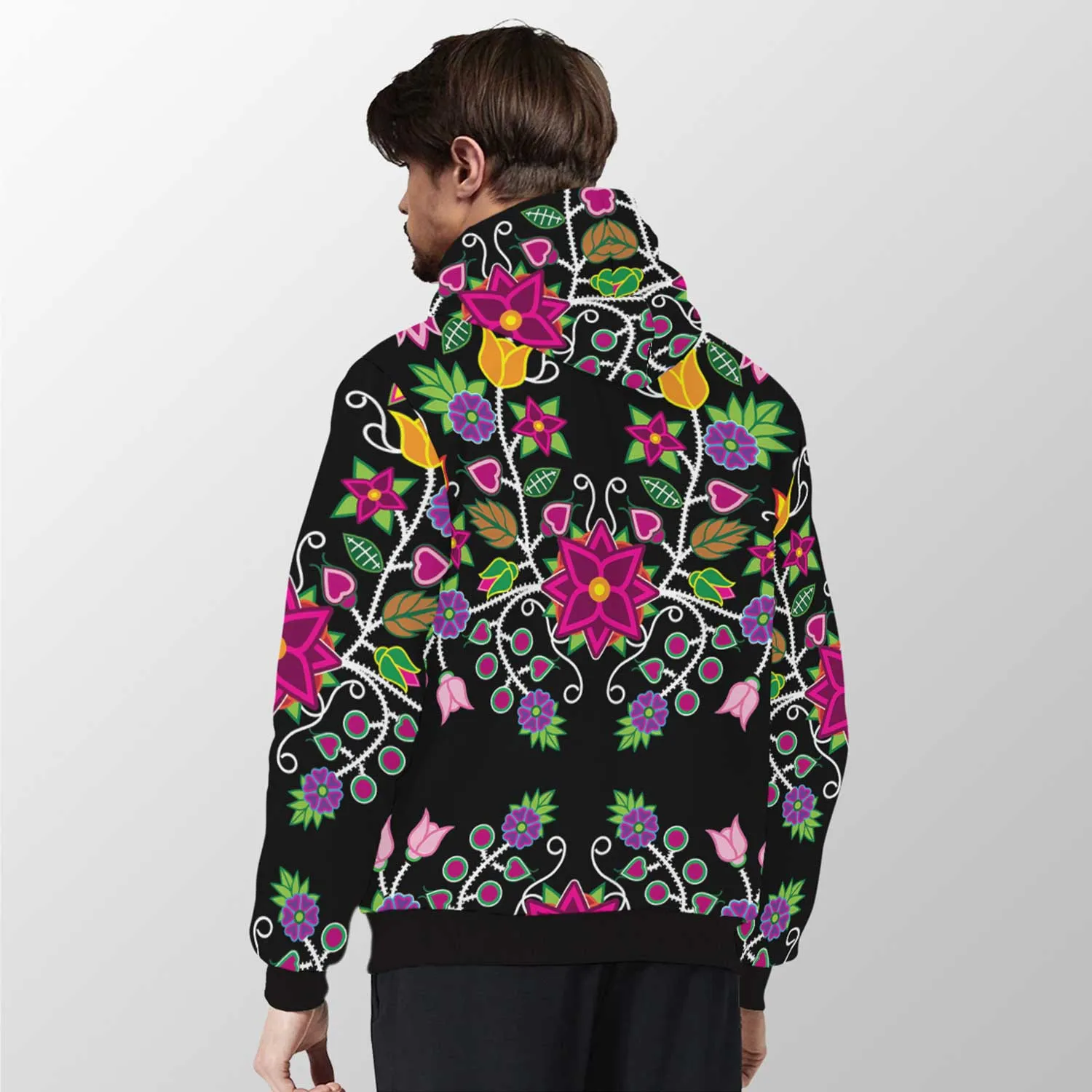 Floral Beadwork Sherpa Hoodie