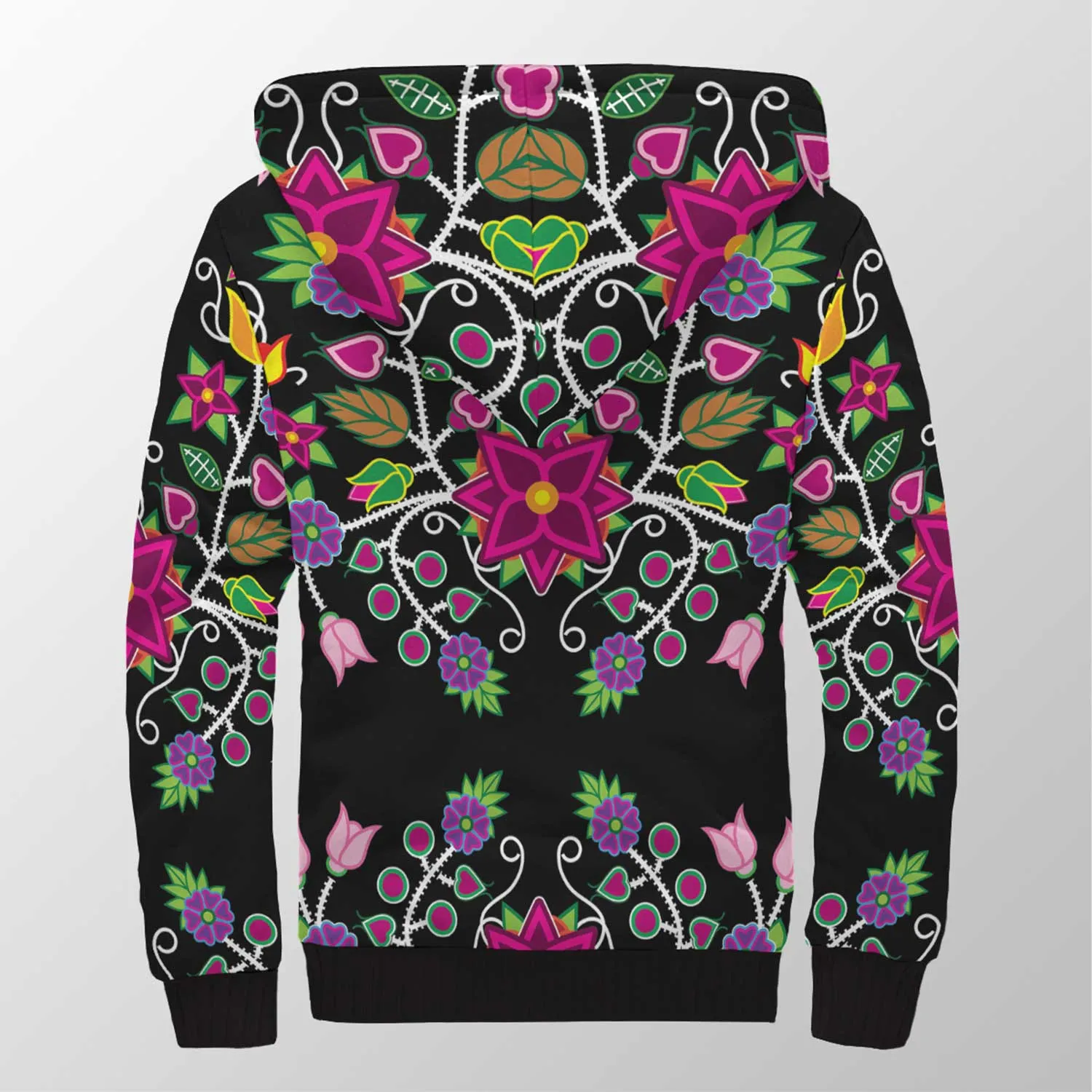 Floral Beadwork Sherpa Hoodie