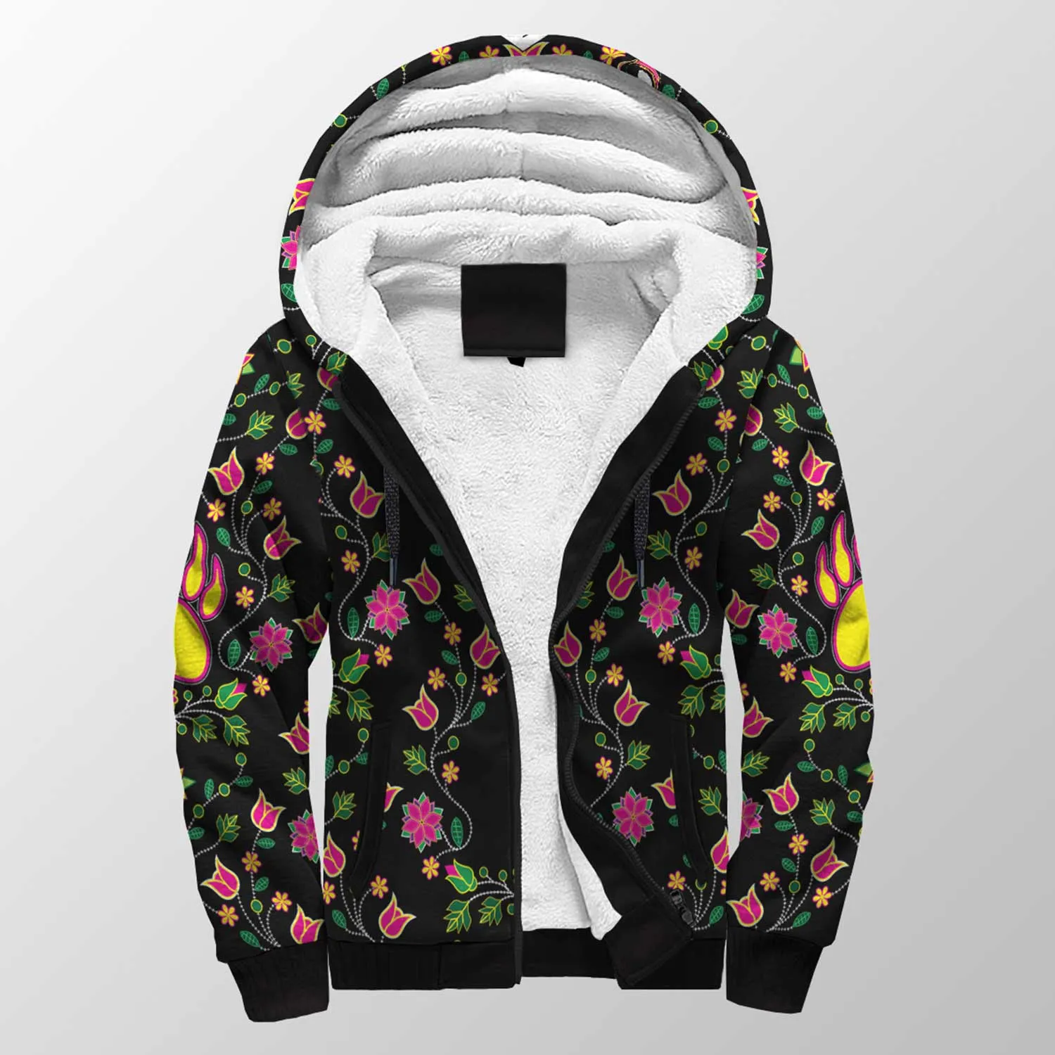 Floral Bearpaw Sherpa Hoodie