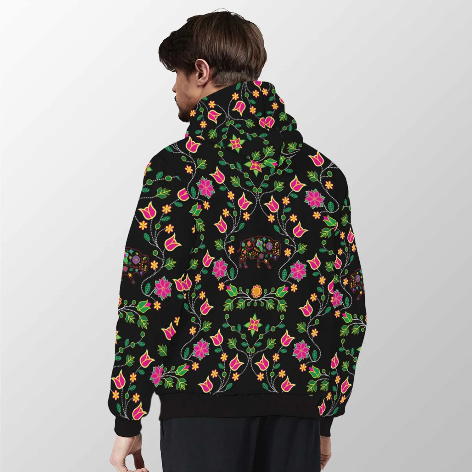 Floral Buffalo Sherpa Hoodie