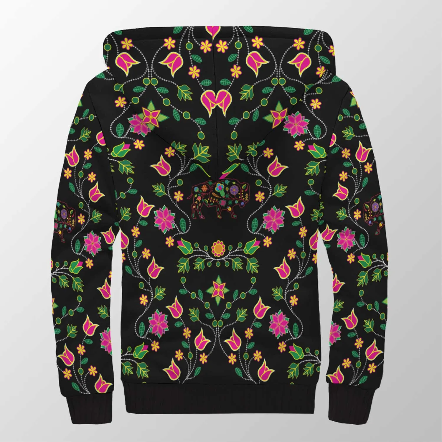 Floral Buffalo Sherpa Hoodie