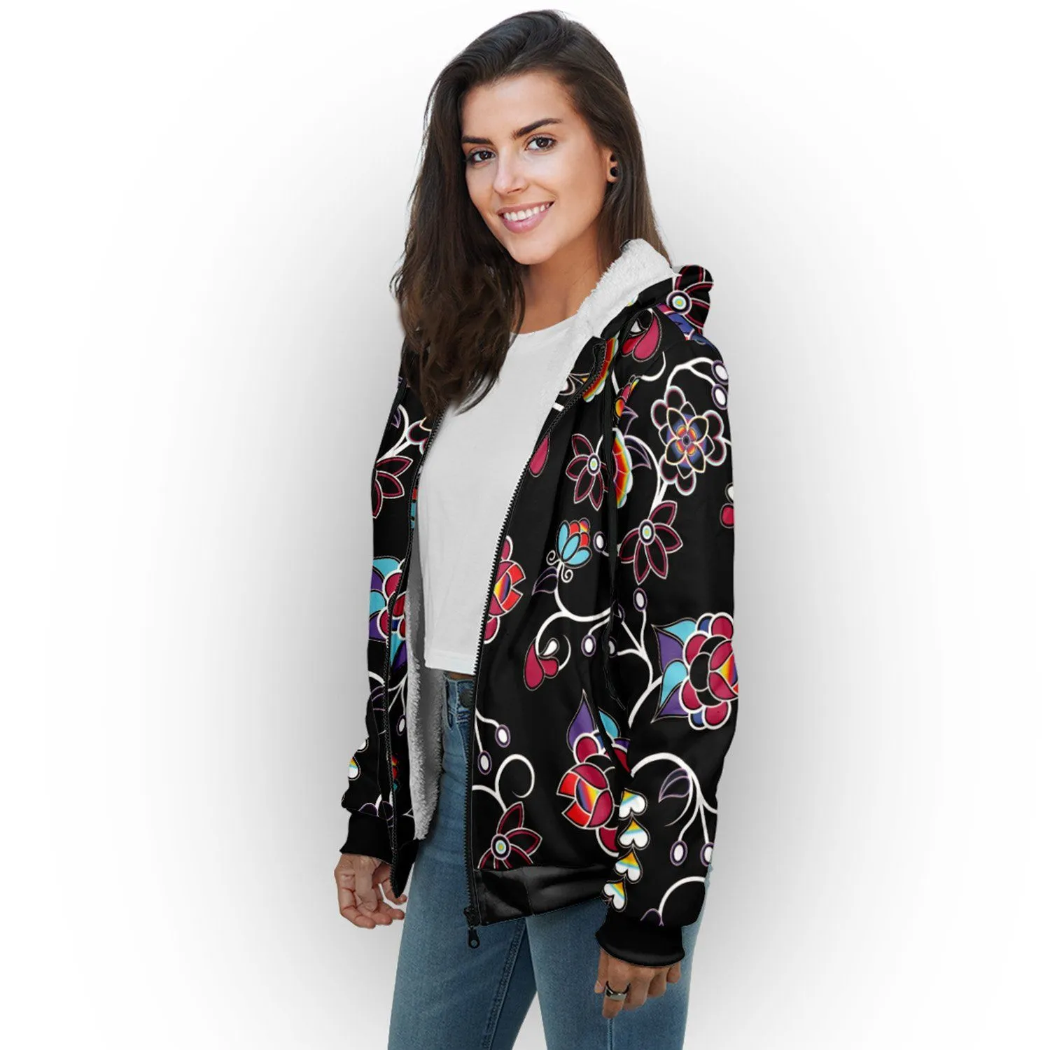 Floral Danseur Sherpa Hoodie