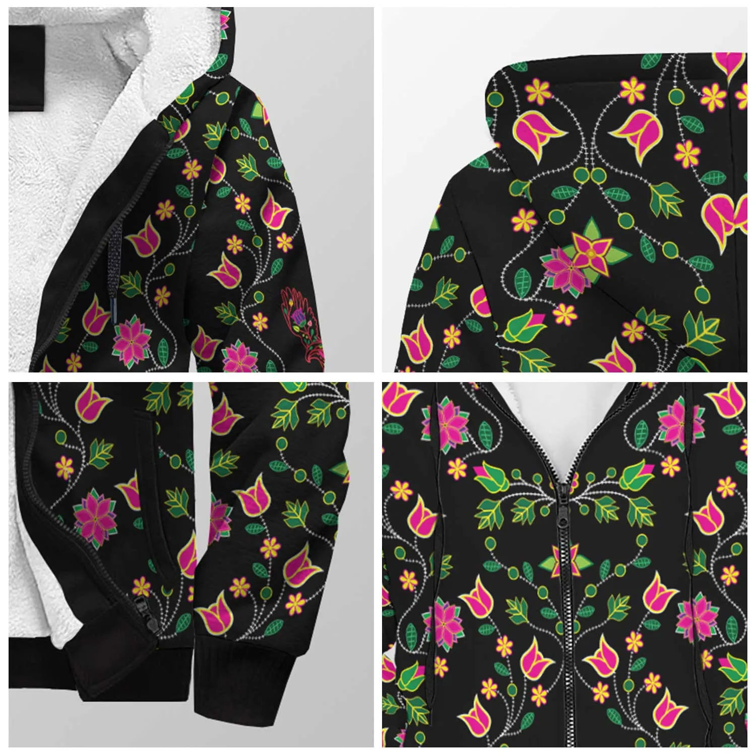 Floral Eagle Sherpa Hoodie