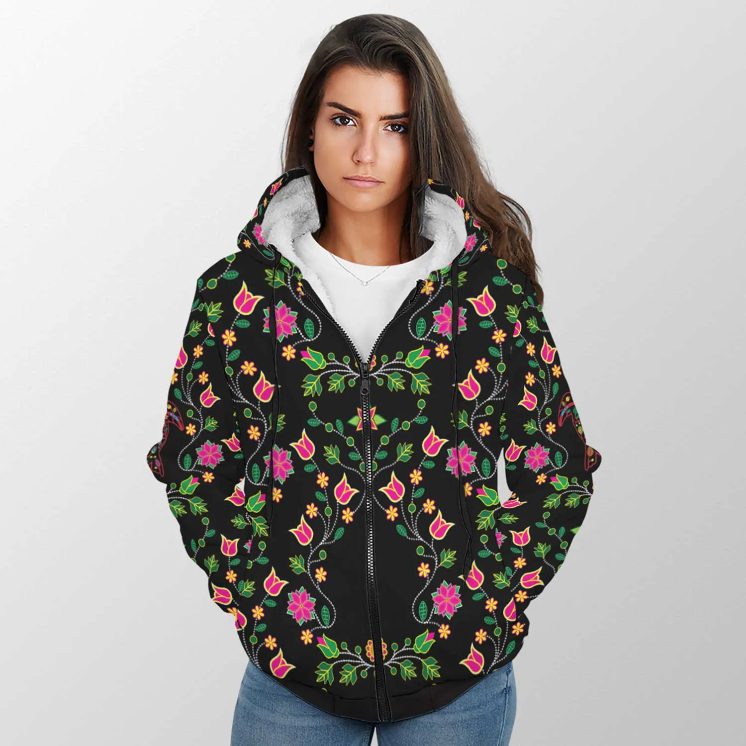 Floral Turtle Sherpa Hoodie