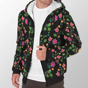 Floral Wolf Sherpa Hoodie