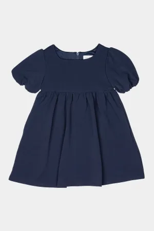 Girls Short Sleeve Texture Pocket Knit Dress